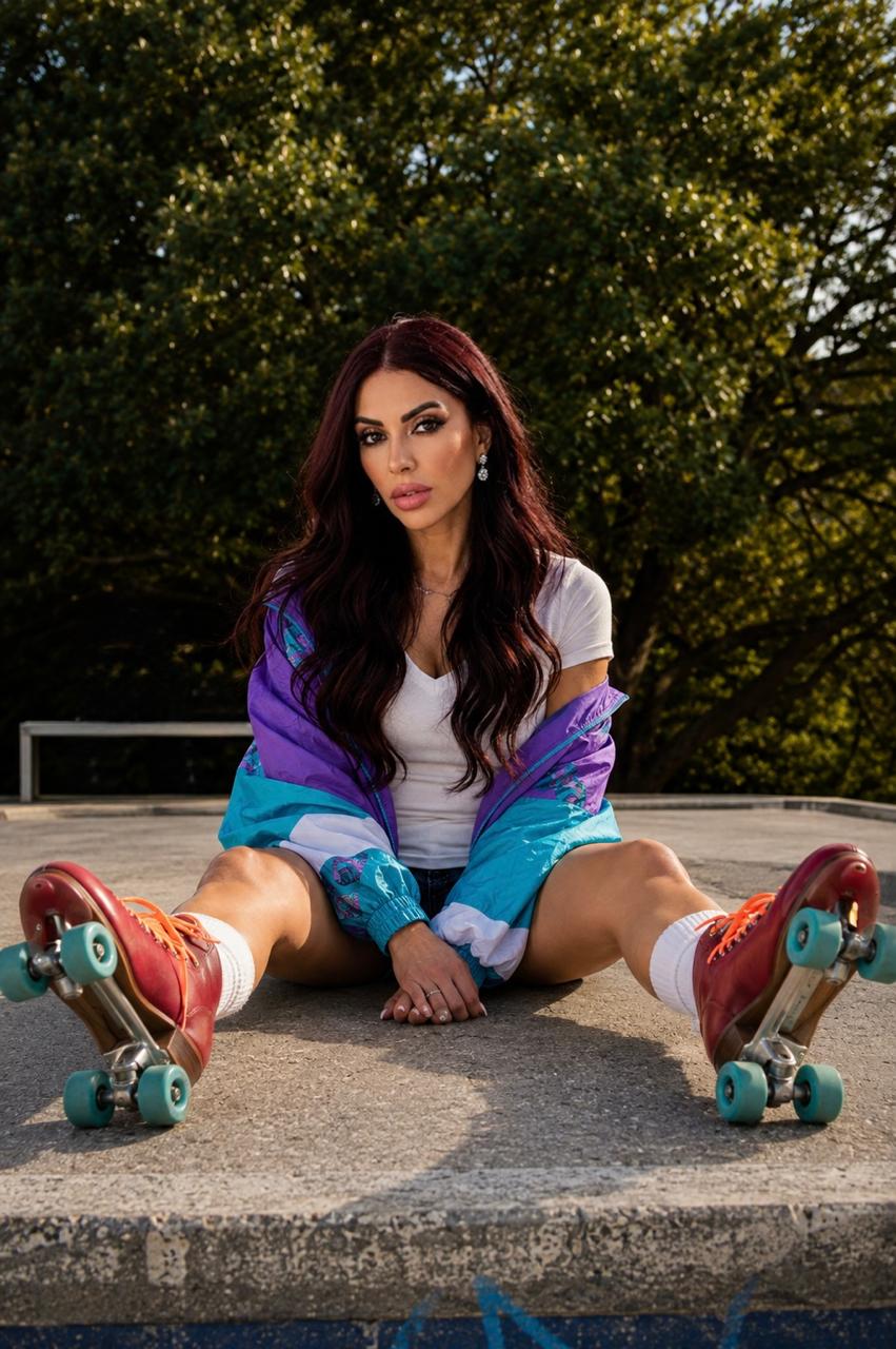 Dra. Karla Bueso Asfura con patines